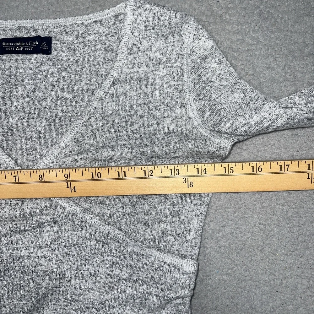 Abercrombie & Fitch Wrap Bodysuit Women Sz S Gray  Viscose Blend V Neck Surplice